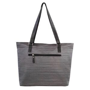 Roots 73 Gray Compartment Tote Zippered Close Made in Canada Fits 15” Laptop